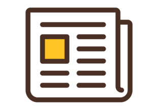An icon of a newspaper page.
