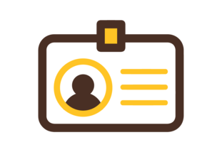 An icon of a person's badge.