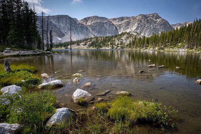 Snowy Range mountain and lake