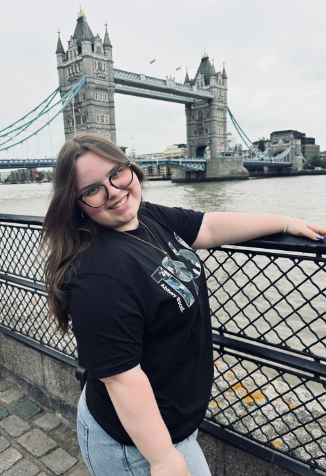 Abby Petri in front of London Bridge