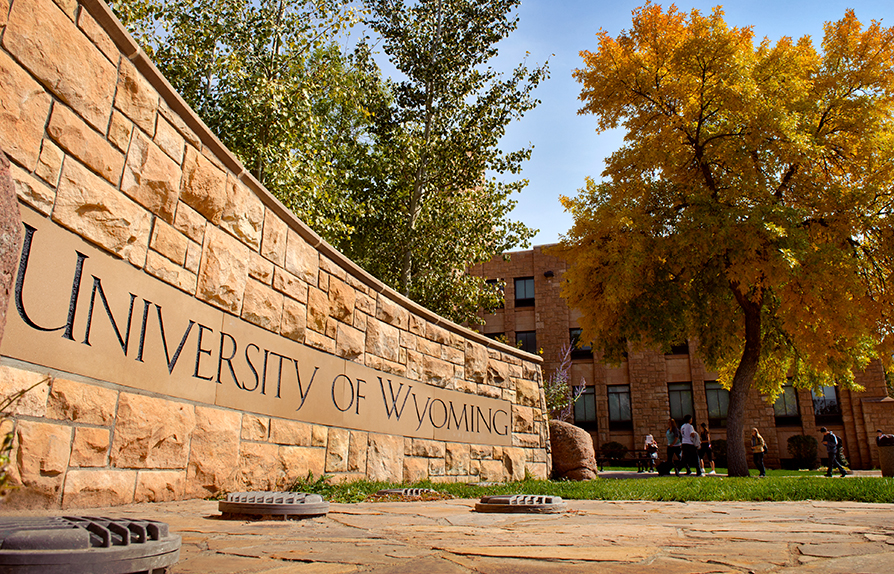 University of Wyoming masonry sign.
