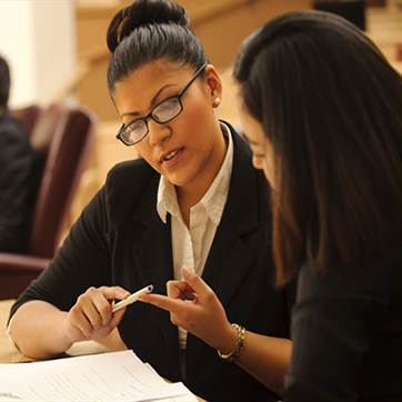 Two women having a discussion