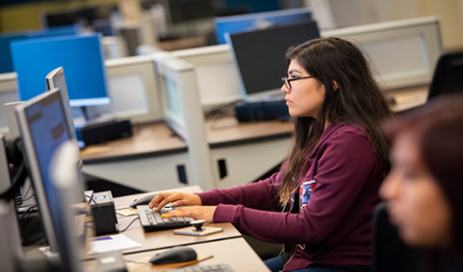 Students at the computer lab