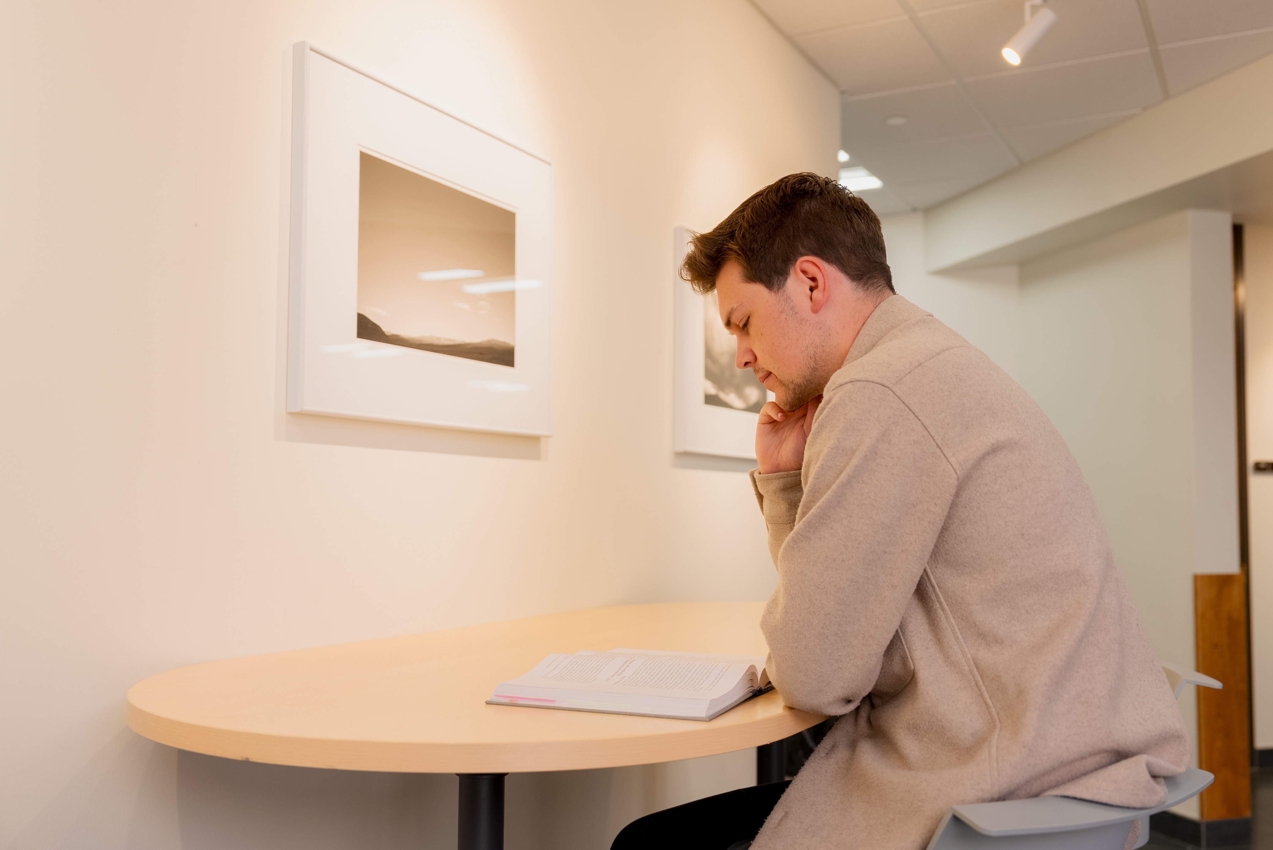 An individual studying