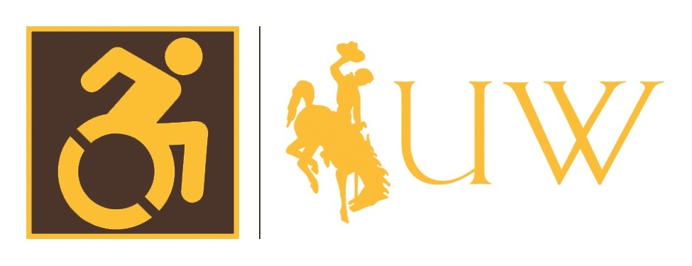 yellow wheelchair icon graphic with UW logo