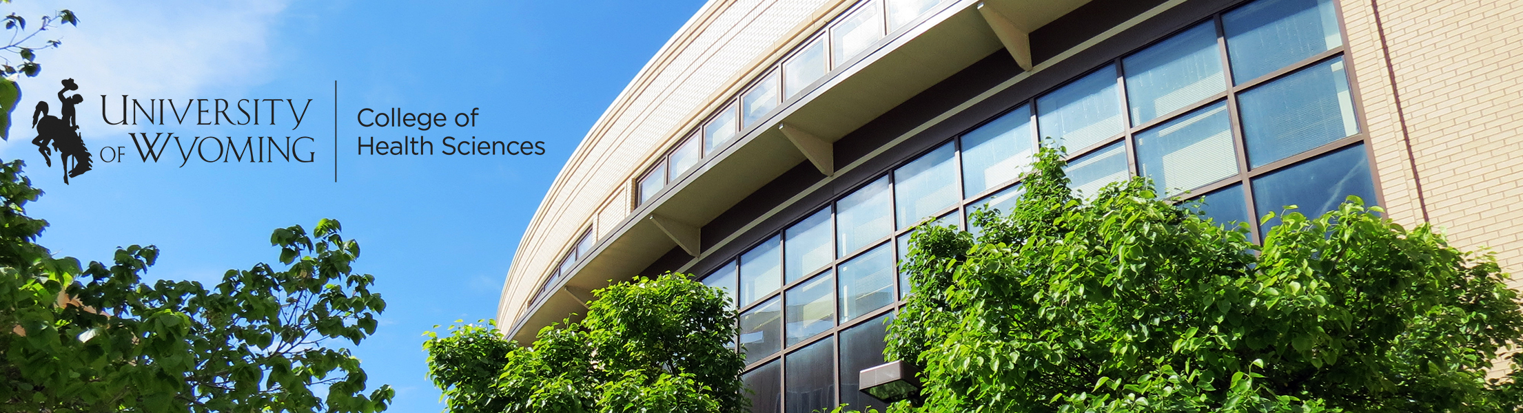 Upward view of the east side of the Health Sciences building.