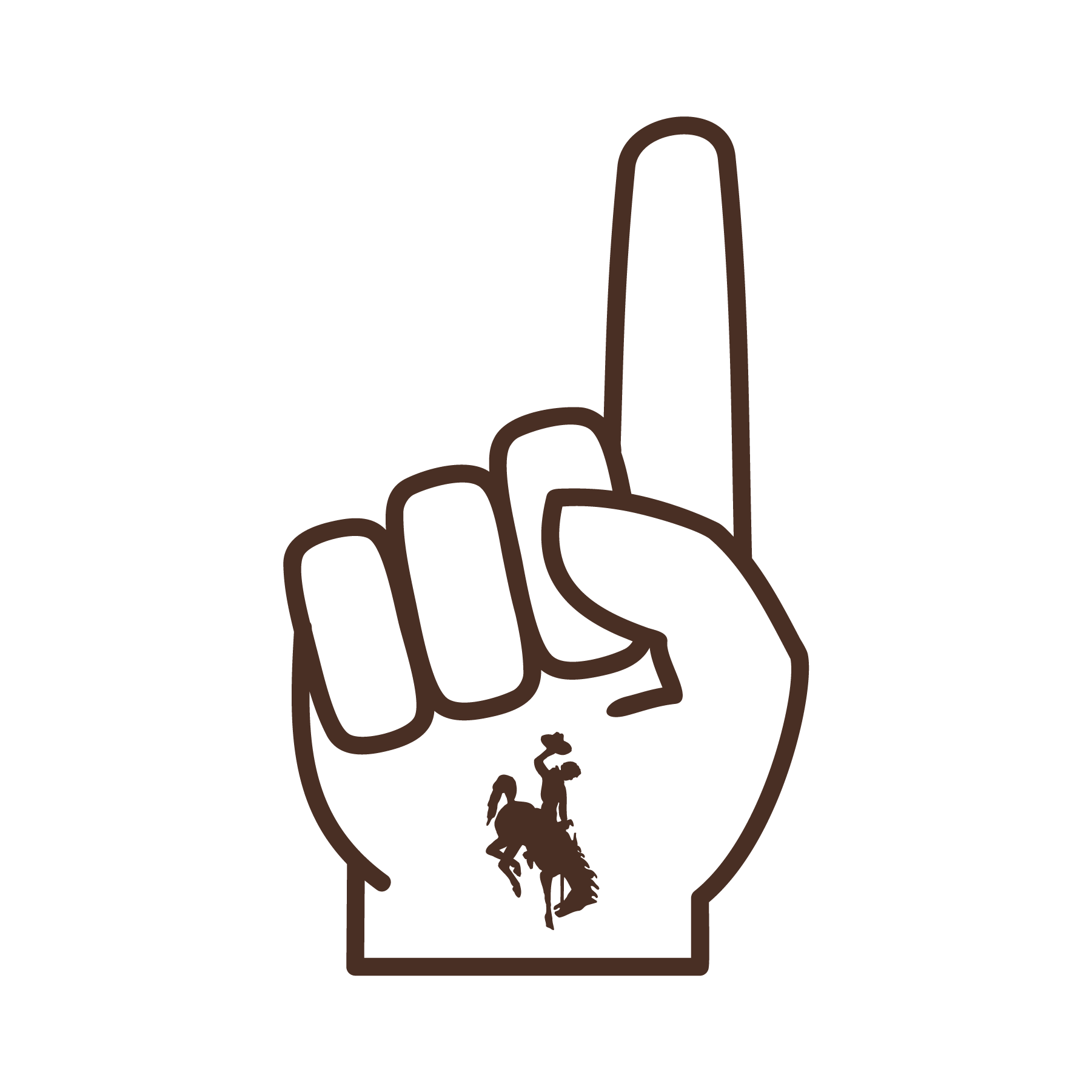 A pointing finger glove icon
