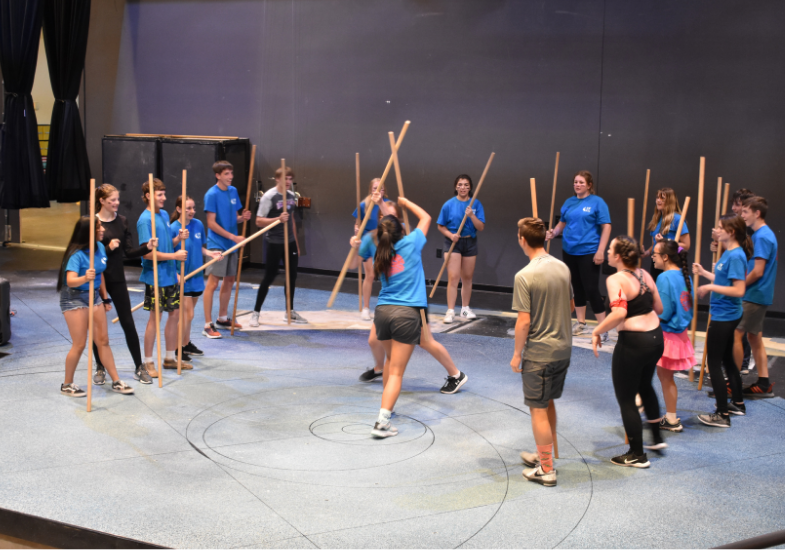 Students practicing stage combat.