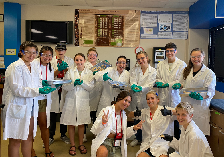 Students showing off their lab experiences.
