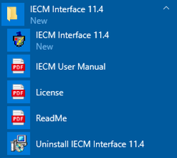 expanded IECM start menu folder