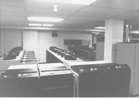 Additional view of the disk farm and tape library