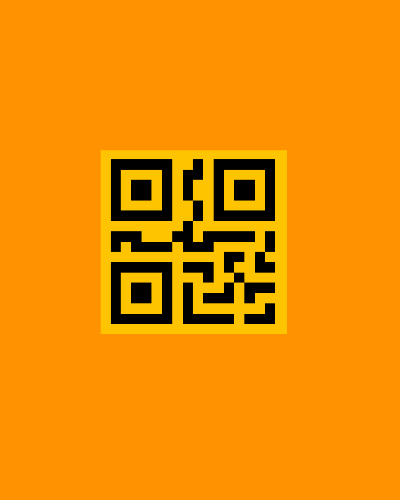 fake QR code on orange background