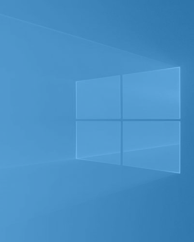 windows 10 logo with blue color overlay