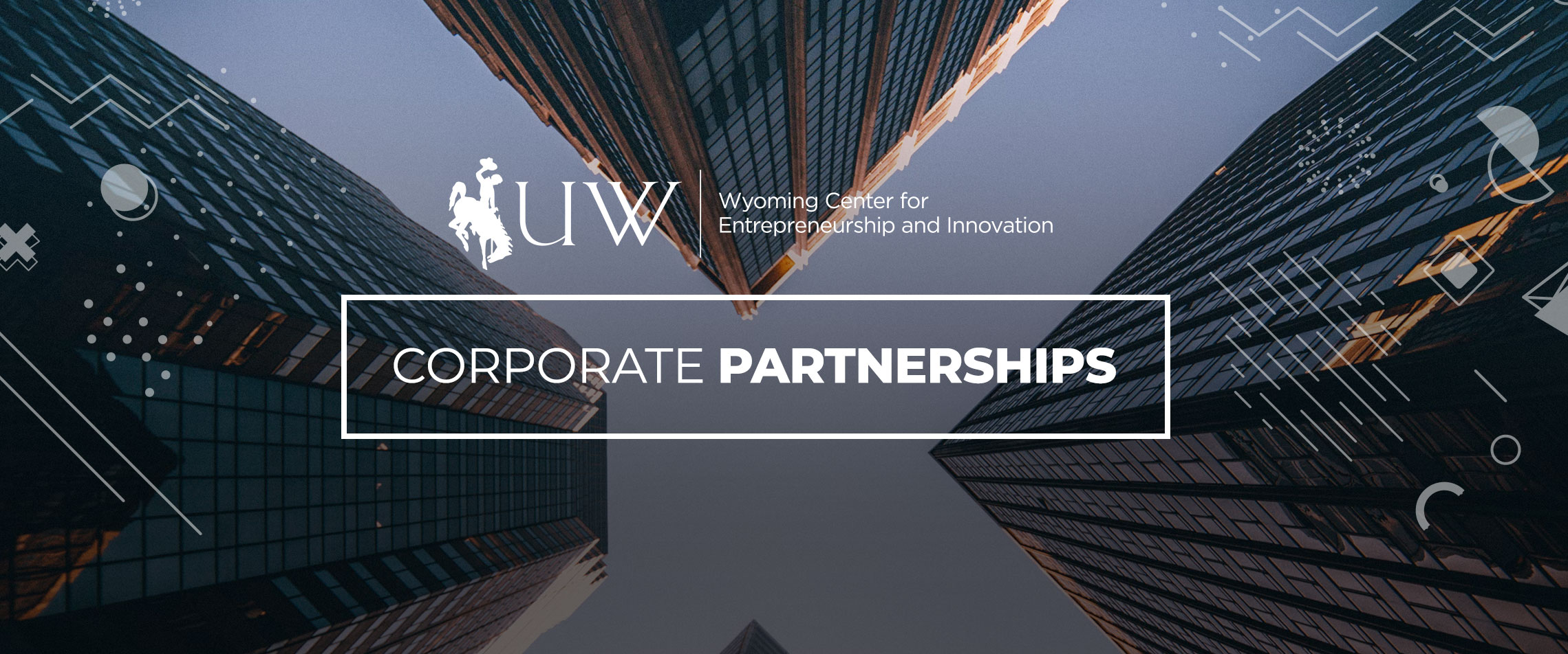 Buildings with Corporate Partnerships and University of Wyoming Center for Entrepreneurship & Innovation logo