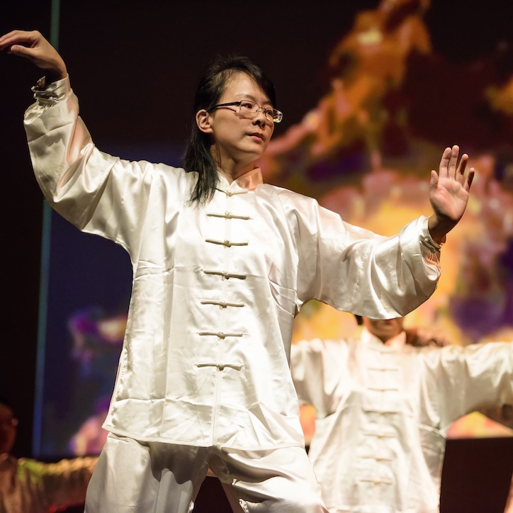 student performing martial arts