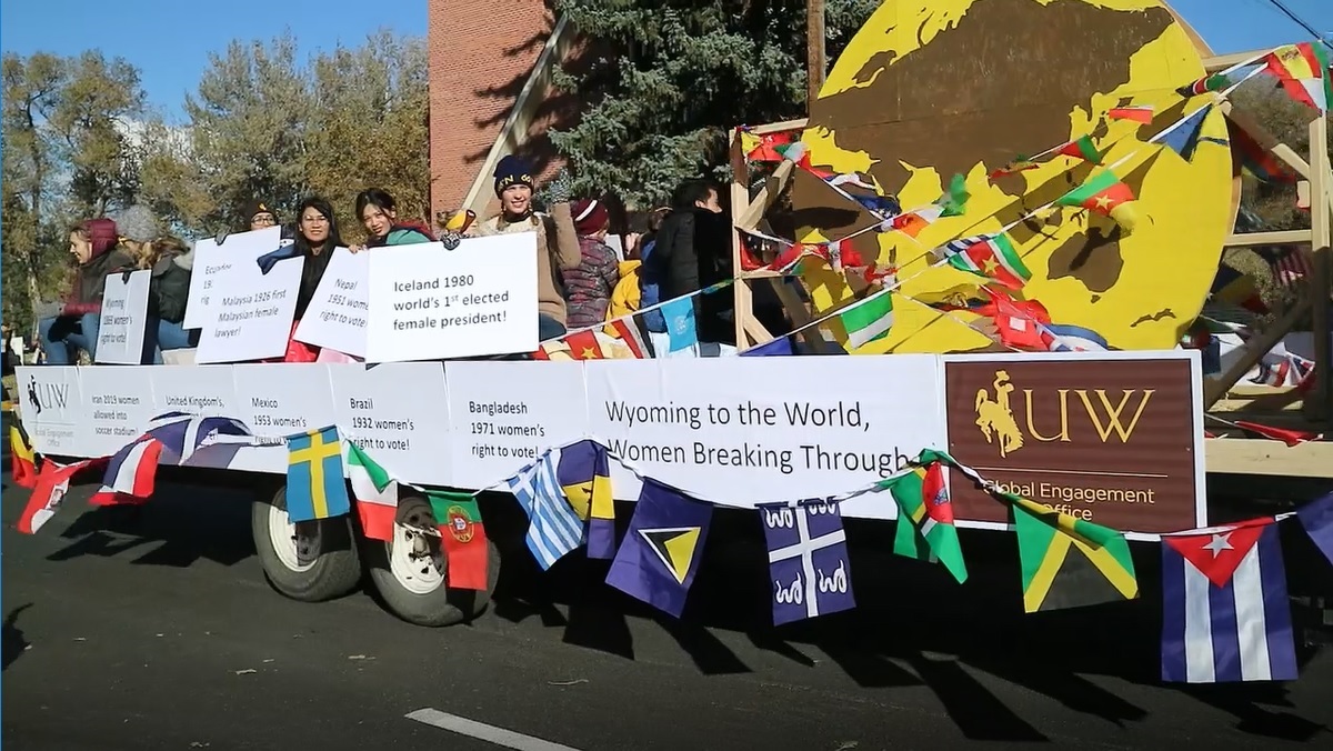 Homecoming 2019 parade International Float