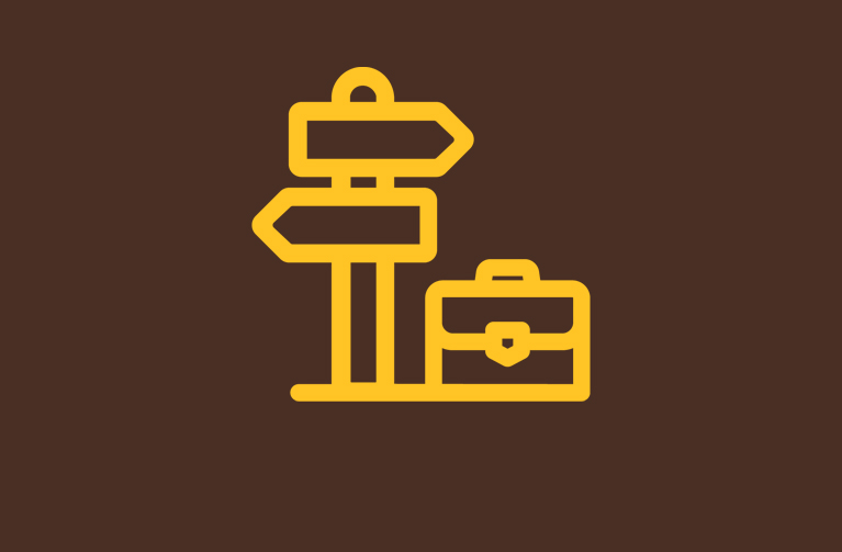 A graphic showing a travel sign.