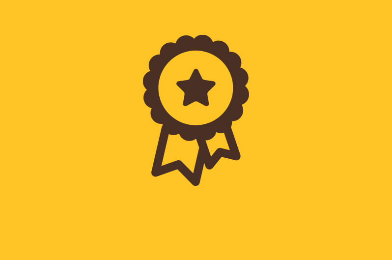 UW icon of a award ribbon.