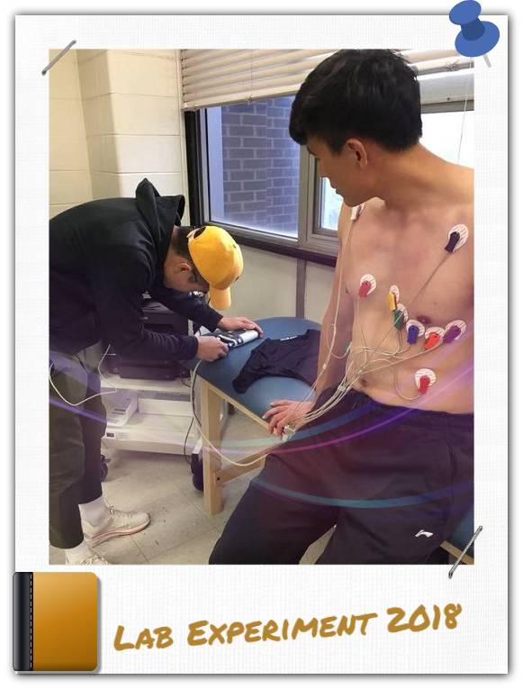 A man with several electrods attached to his chest.