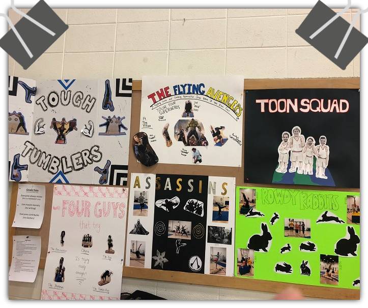 Handmade team posters.