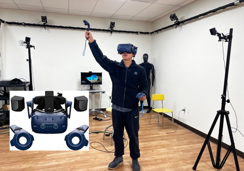 A person using a VR headset.