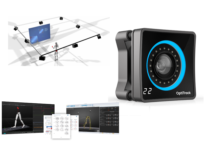 Different pieces of OptiTrack equipment.