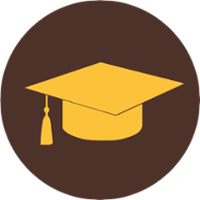 clipart brown and gold graduation cap