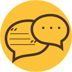 Two bubbles of conversation in an icon