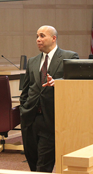 College of Law professor teaching a class.
