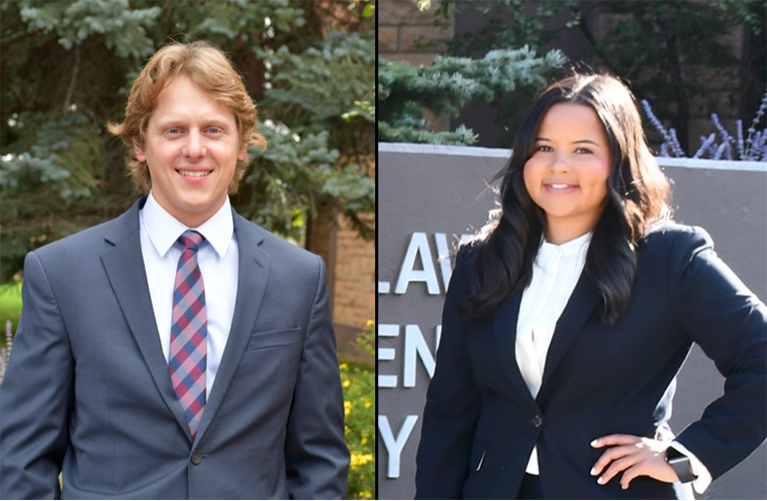 Man and woman in suits