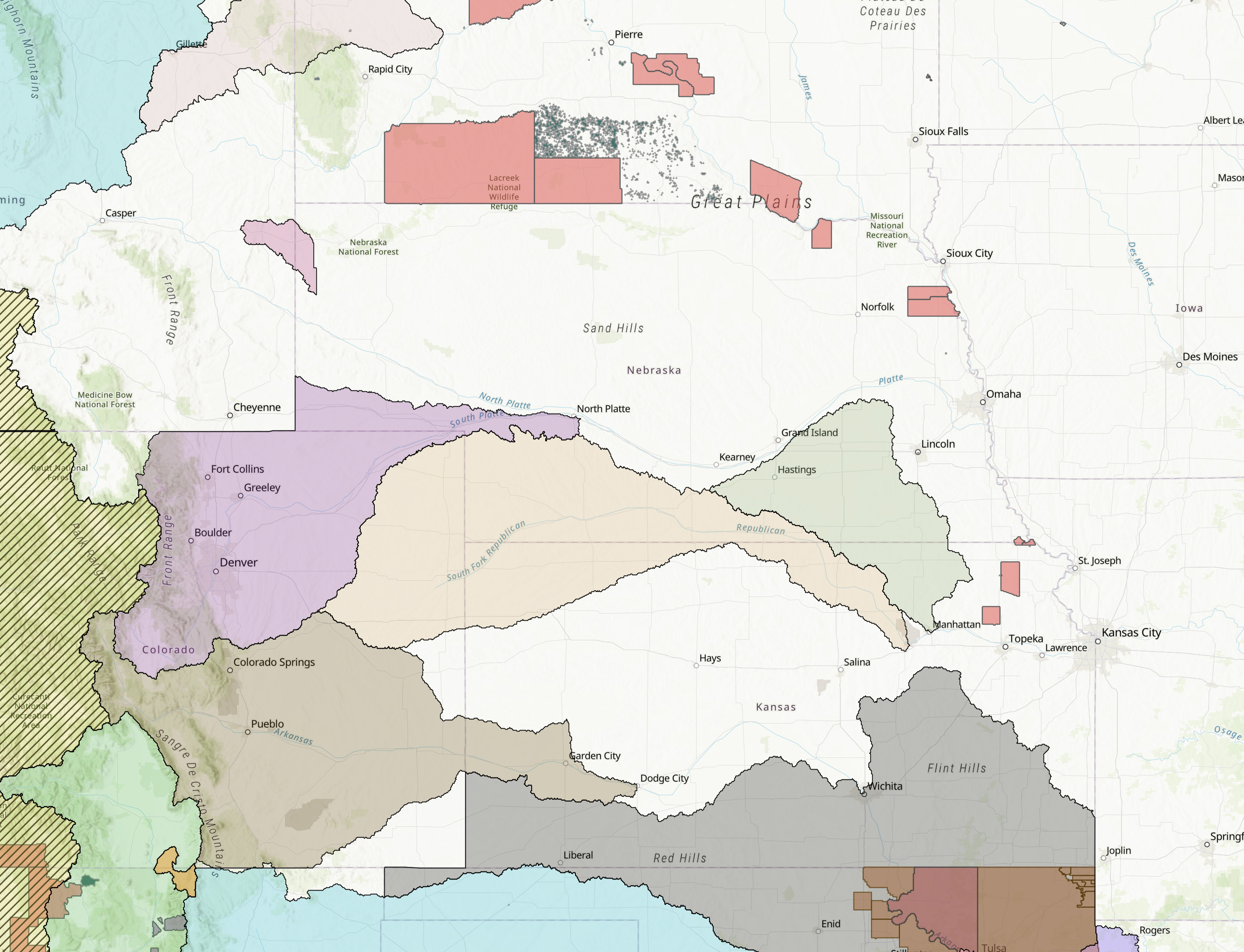 Map of basins