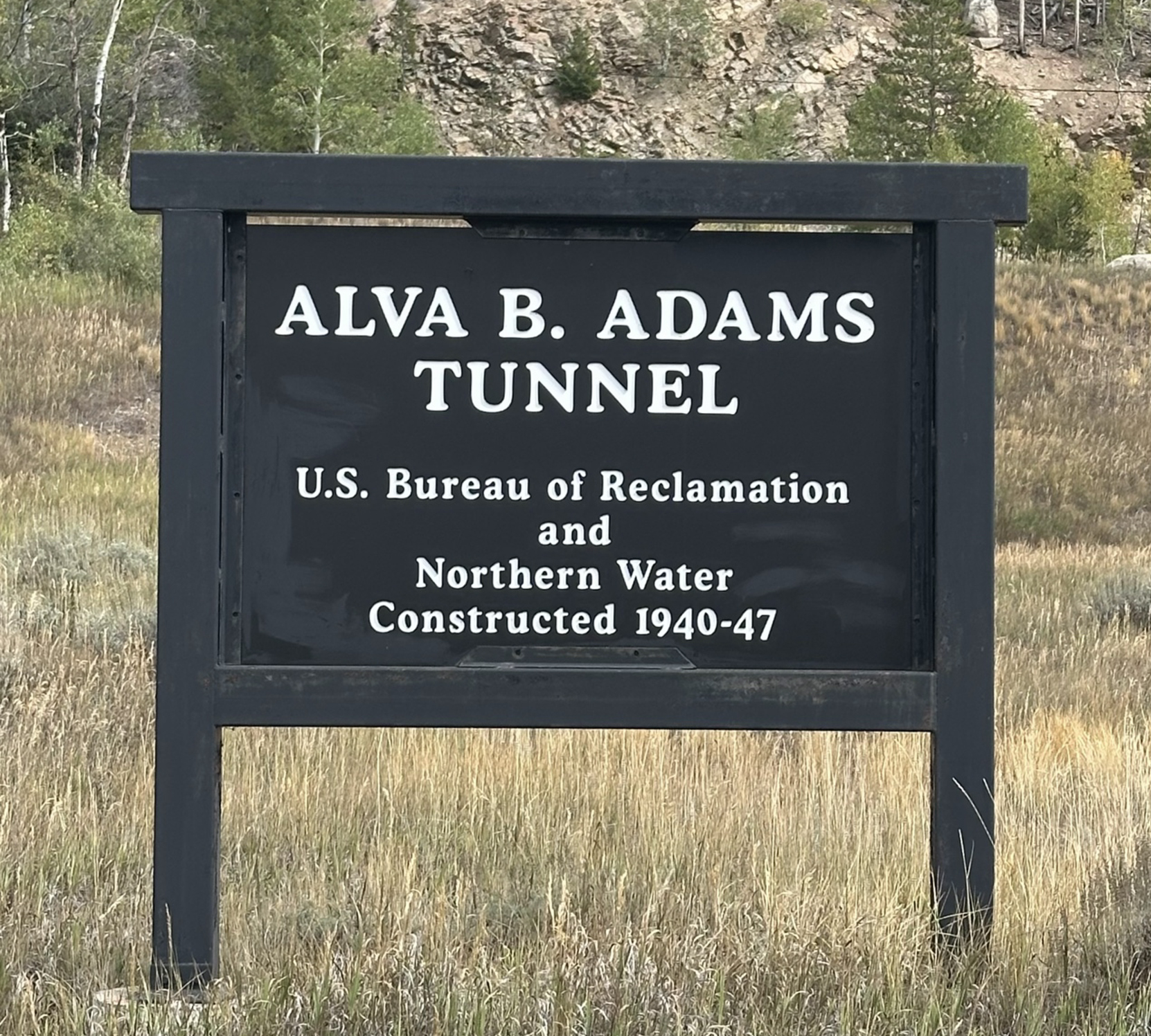Alva B. Adams Tunnel sign