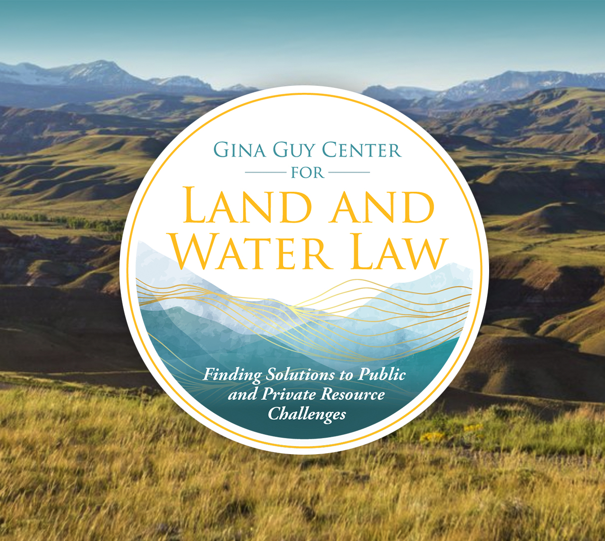 Gina Guy Center for Land and Water logo over landscape