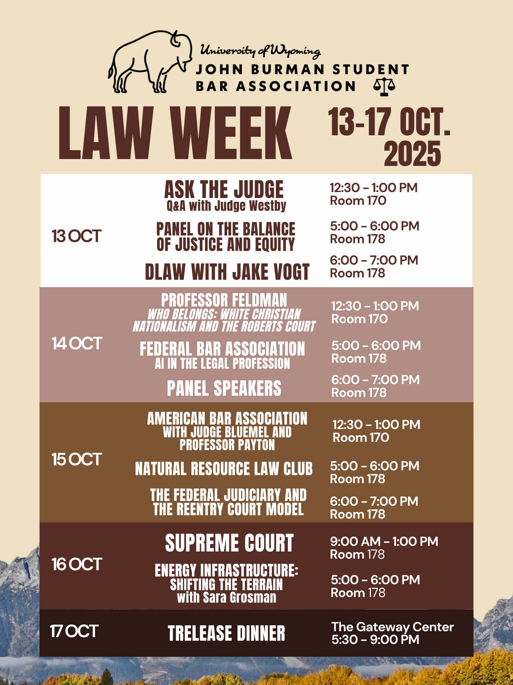 schedule for law week 2025