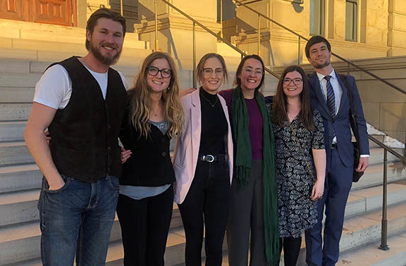 law students in front of Wyoming capitol building