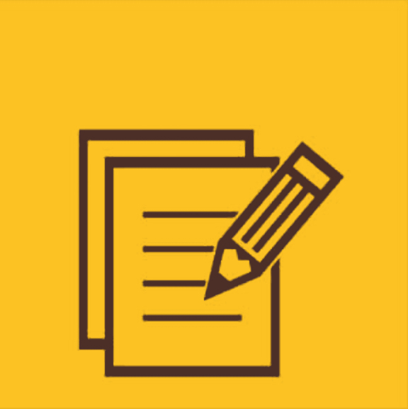 icon of pencil writing on paper