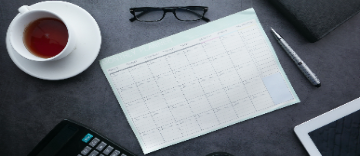 calendar and coffee