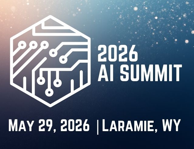 decorative image with text that reads "AI Summit, May 29th, Laramie WY