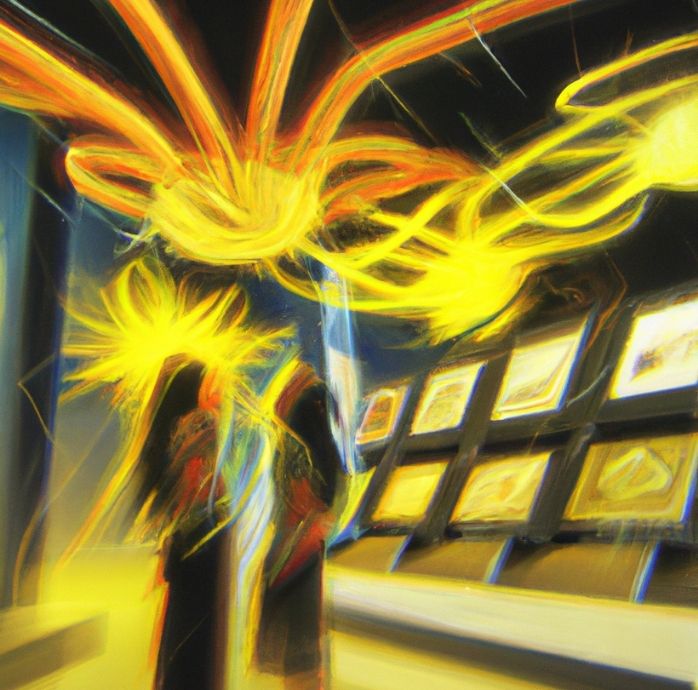 AI art depicting vibrant digital art representing utilization of AI in libraries and archives collections