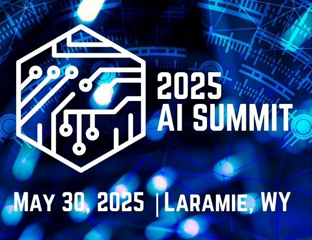decorative image with text that reads "AI Summit, May 30th, Laramie WY