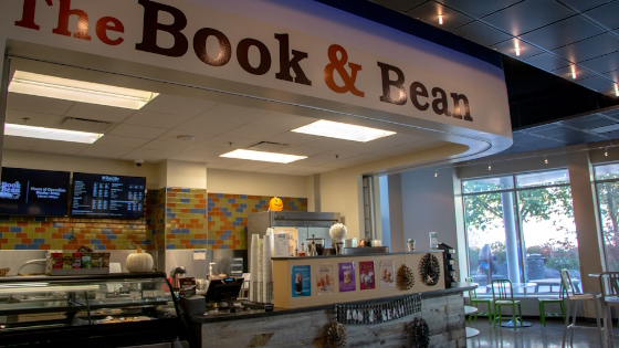 The Book & Bean coffee shop in Coe Library.