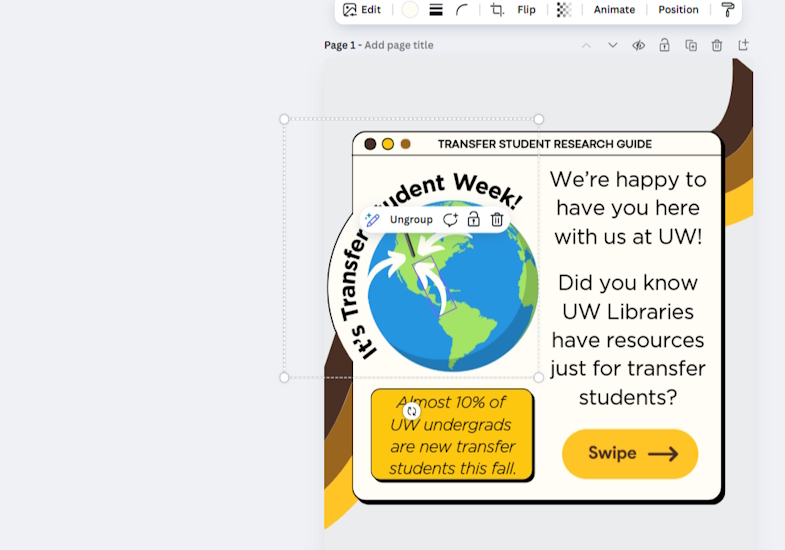 screenshot of a Canva design for an Instagram post