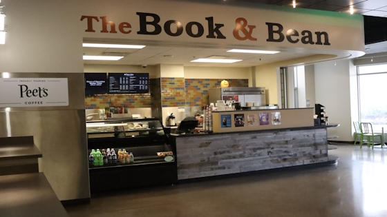 Book and Bean coffee shop in Coe Library.