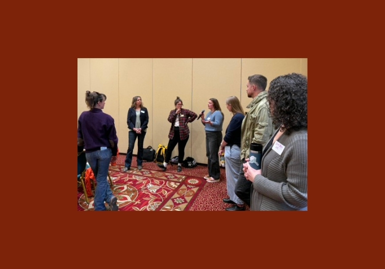  Applied Sovereignty: Dialogues in Indigenous Data standing in a circle participating in a discussion