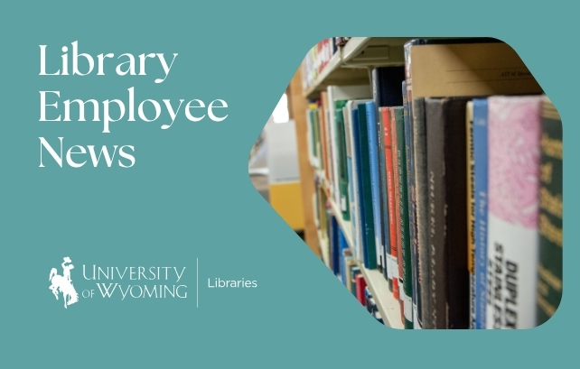 decorative graphic that features books on a shelf and text that reads 'Library Employee News' and the UW Libraries logo