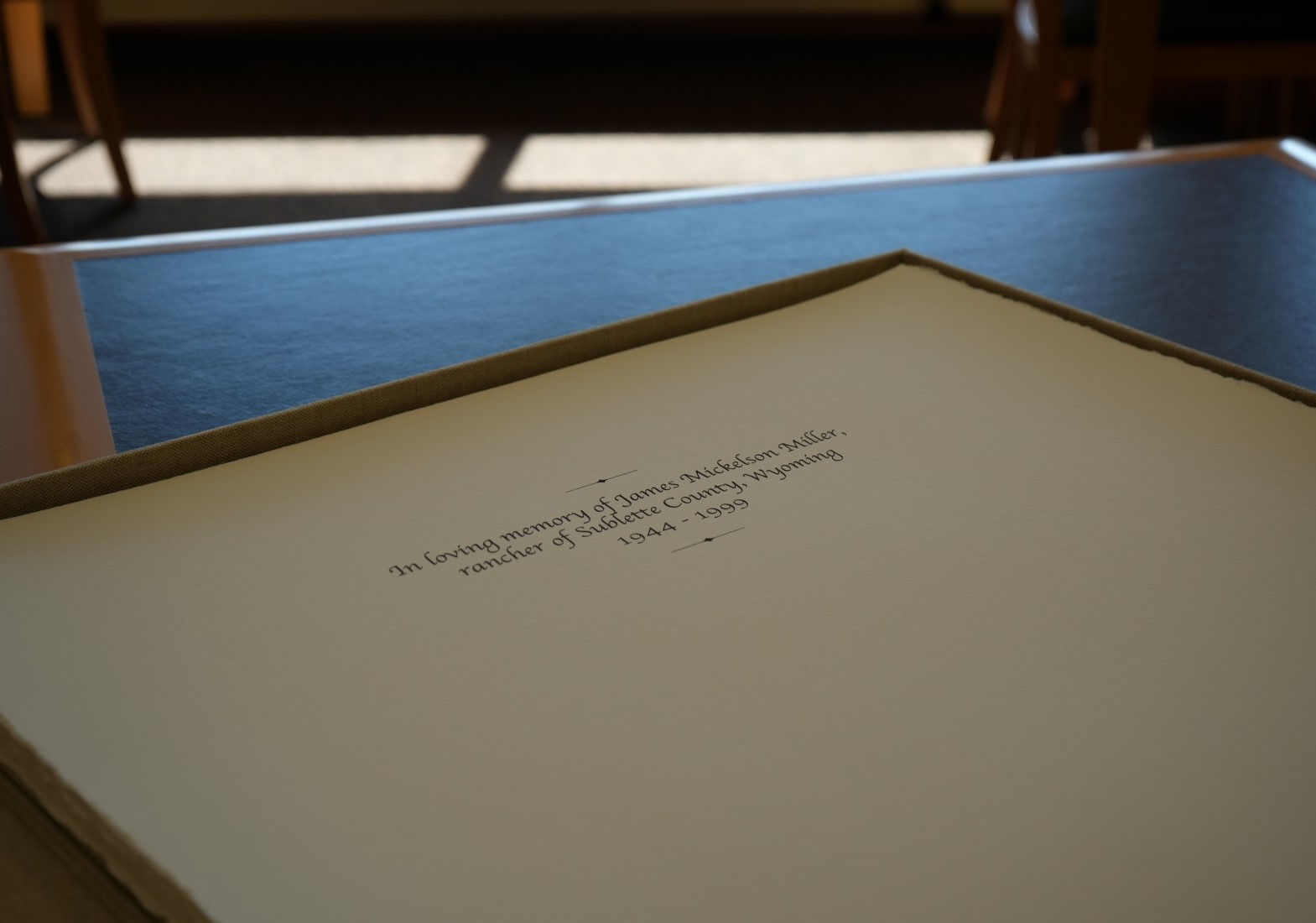 Dedication to James Mickelson Miller from the copy of "Native Grasses of the Apache Highlands" by Matilda Essig donated by Maggie Miller to UW Libraries’ Emmet D. Chisum Special Collections