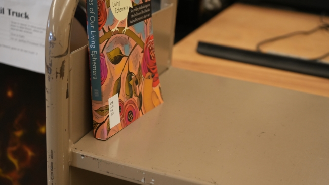 A newly cataloged library book.