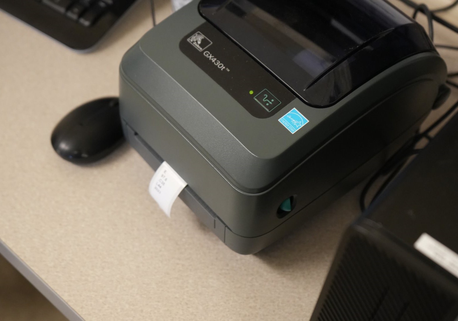 A label being printed.