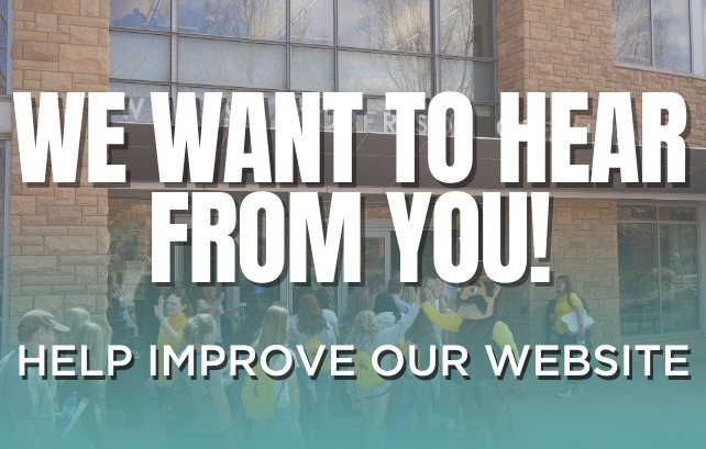 Text reading: We want to hear from you! Help improve our website.