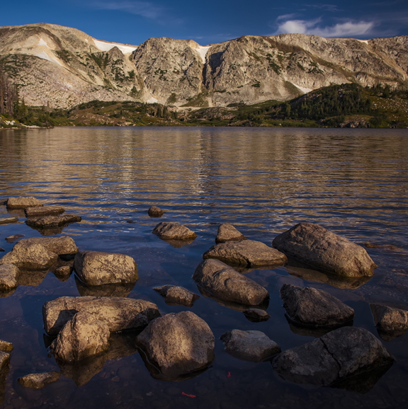 water at Lake Marie in the Snowy Range mountains